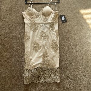 Gold mini going out dress